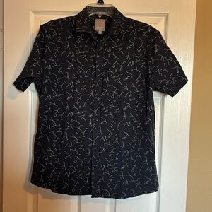 A-Frame men’s blue short sleeve button down shirt size medium